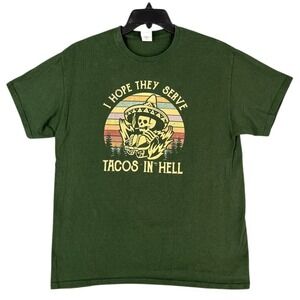 Taco Skeleton Hell Novelty Sombrero Basic Mexican Food Shirt Mens Large